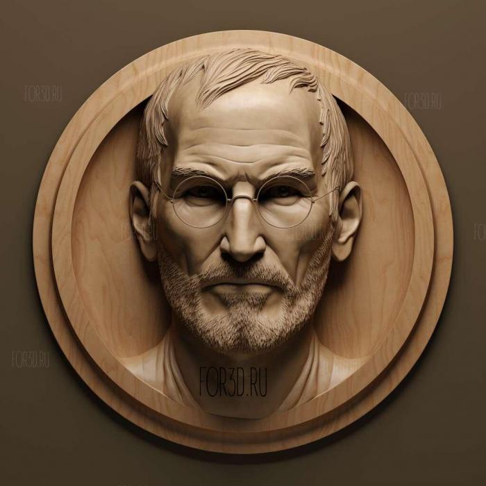 Steve Jobs 1 stl model for CNC